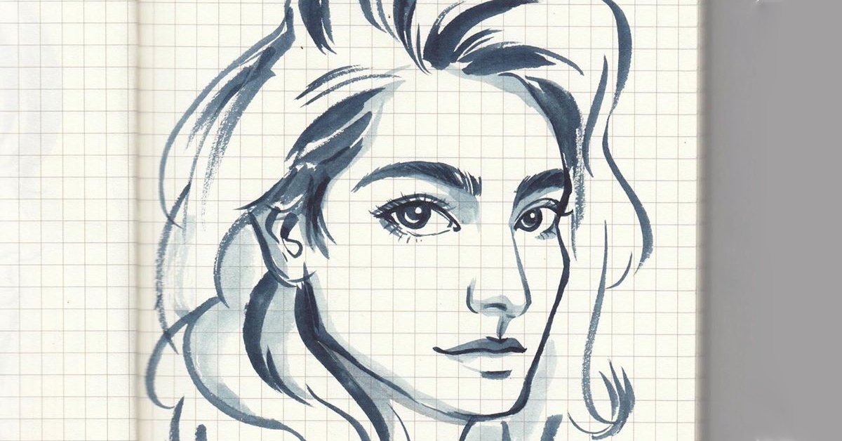 Who's That Girl? — Brush-pen quick sketching by Meanapas